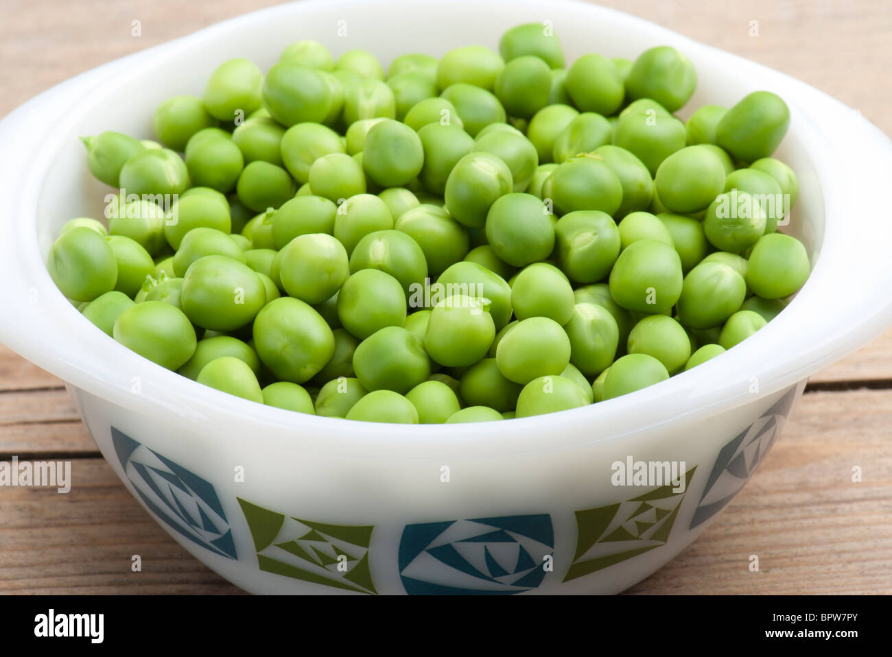 Freshly Podded Garden Peas In A Dish Stock Photo