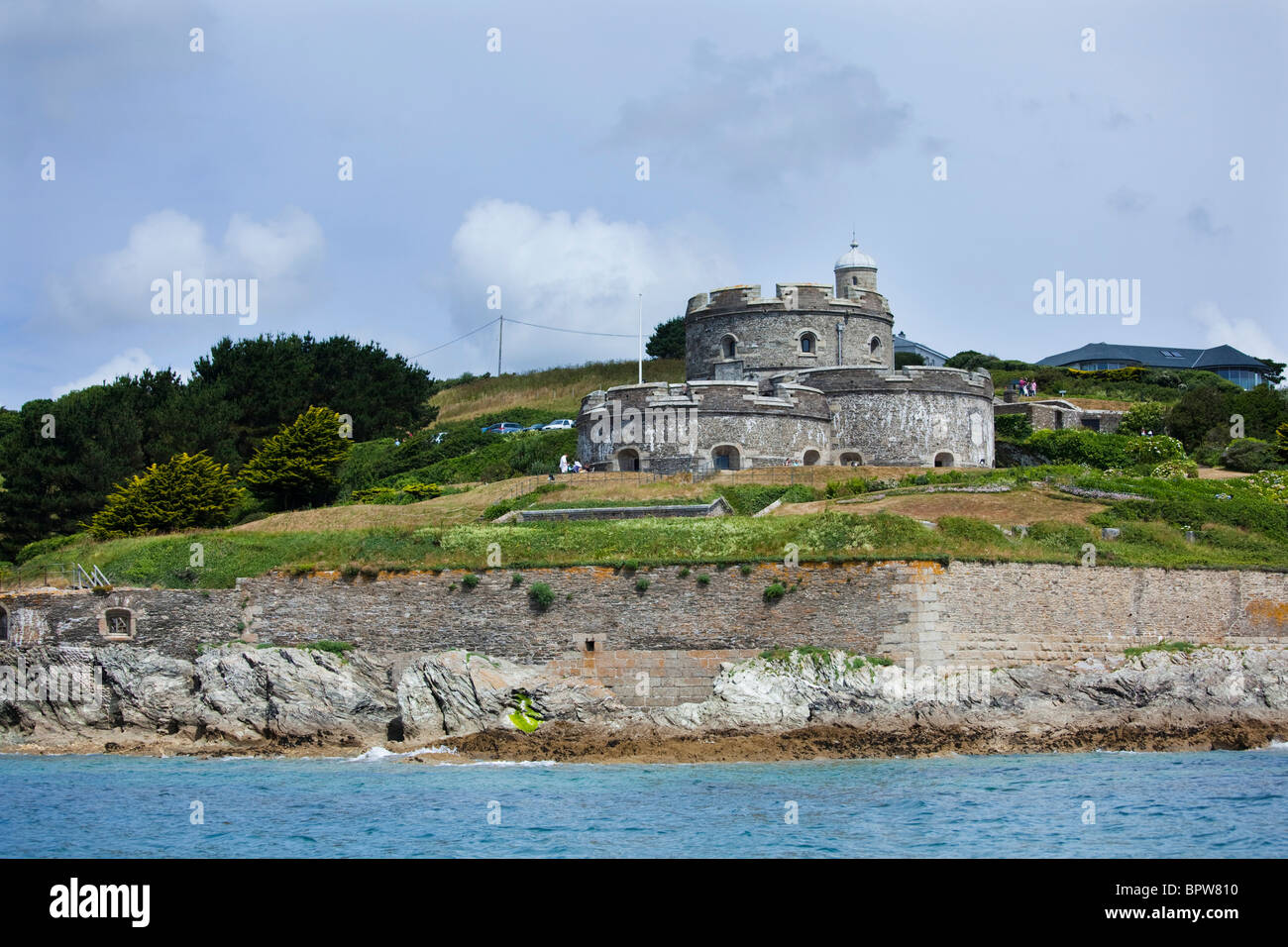 St Mawes Castle viewed from the River Fal in Cornwall Stock Photo