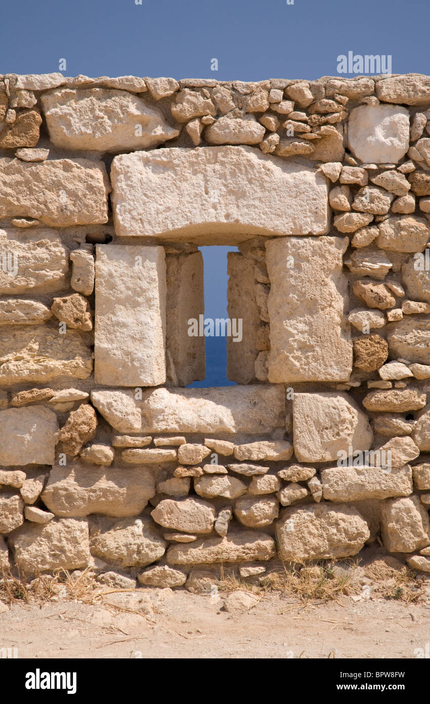 Rethymno Fort window, Crete, Greece Stock Photo