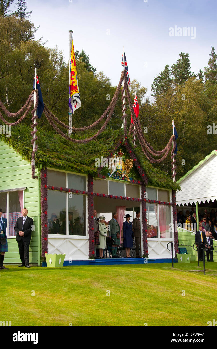 The Braemar Royal Highland Gathering attended by HM Queen Elizabeth II Stock Photo