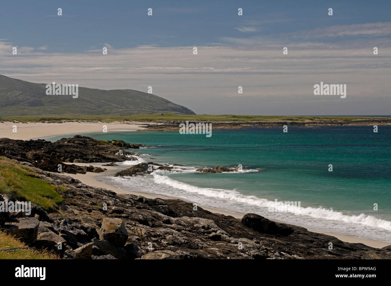 Allathasdal Beach, Isle of Barra West Shores, Outer Hebrides, Highland. Scotland.  SCO 6534 Stock Photo
