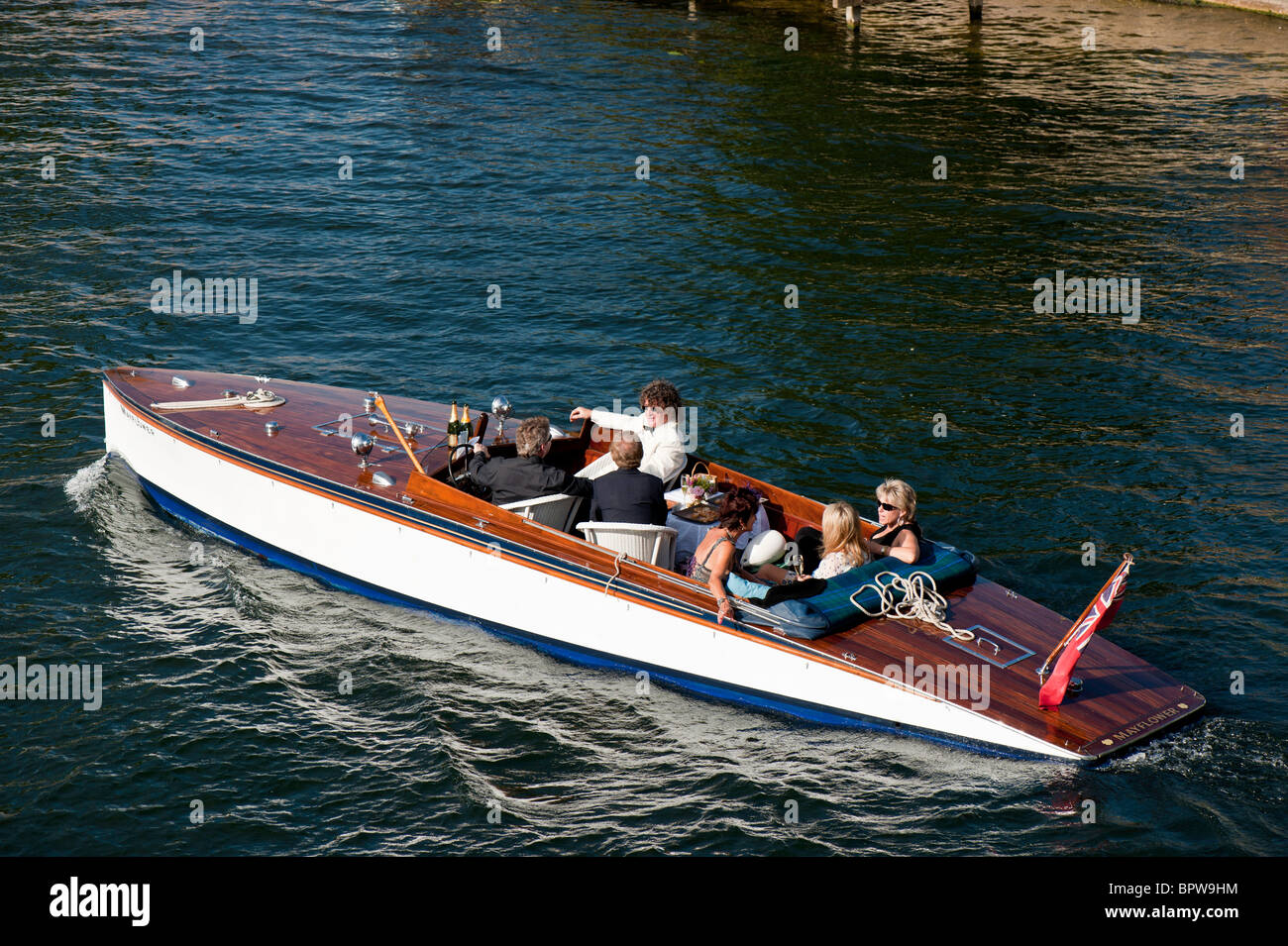 Leisure river cruise on Thames River, Henley-on-Thames, Buckinghamshire, United Kingdom Stock Photo