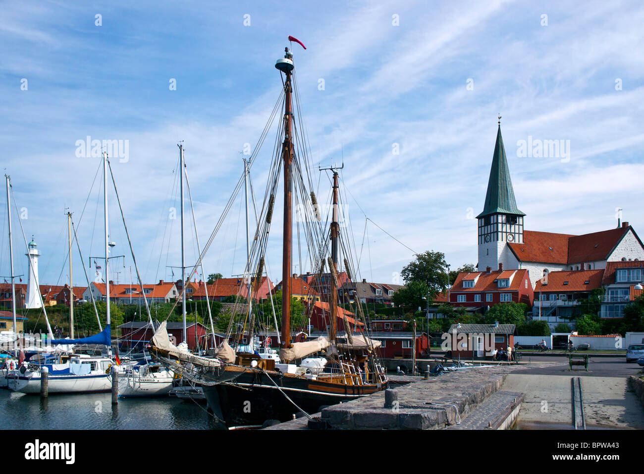 Ronne Harbour Bornholm Stock Photo Alamy