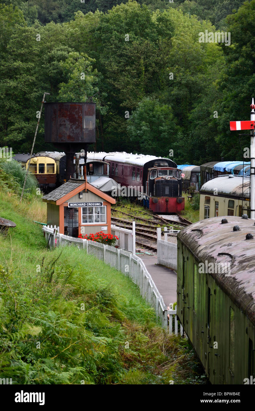 Rolling Stock at Norchard Crossing - Dean Valley Railway Stock Photo