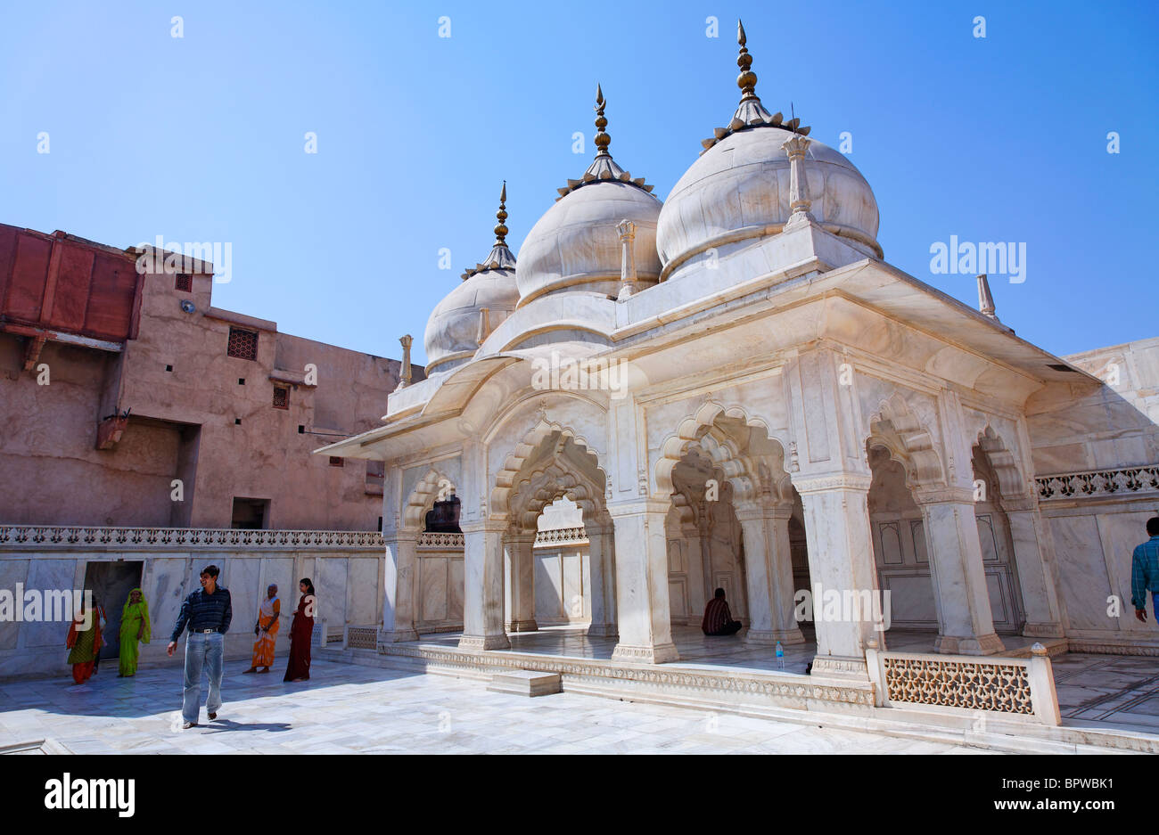 The pearl mosque inside Agra Fort, Agra, Uttar Pradesh, India Stock Photo