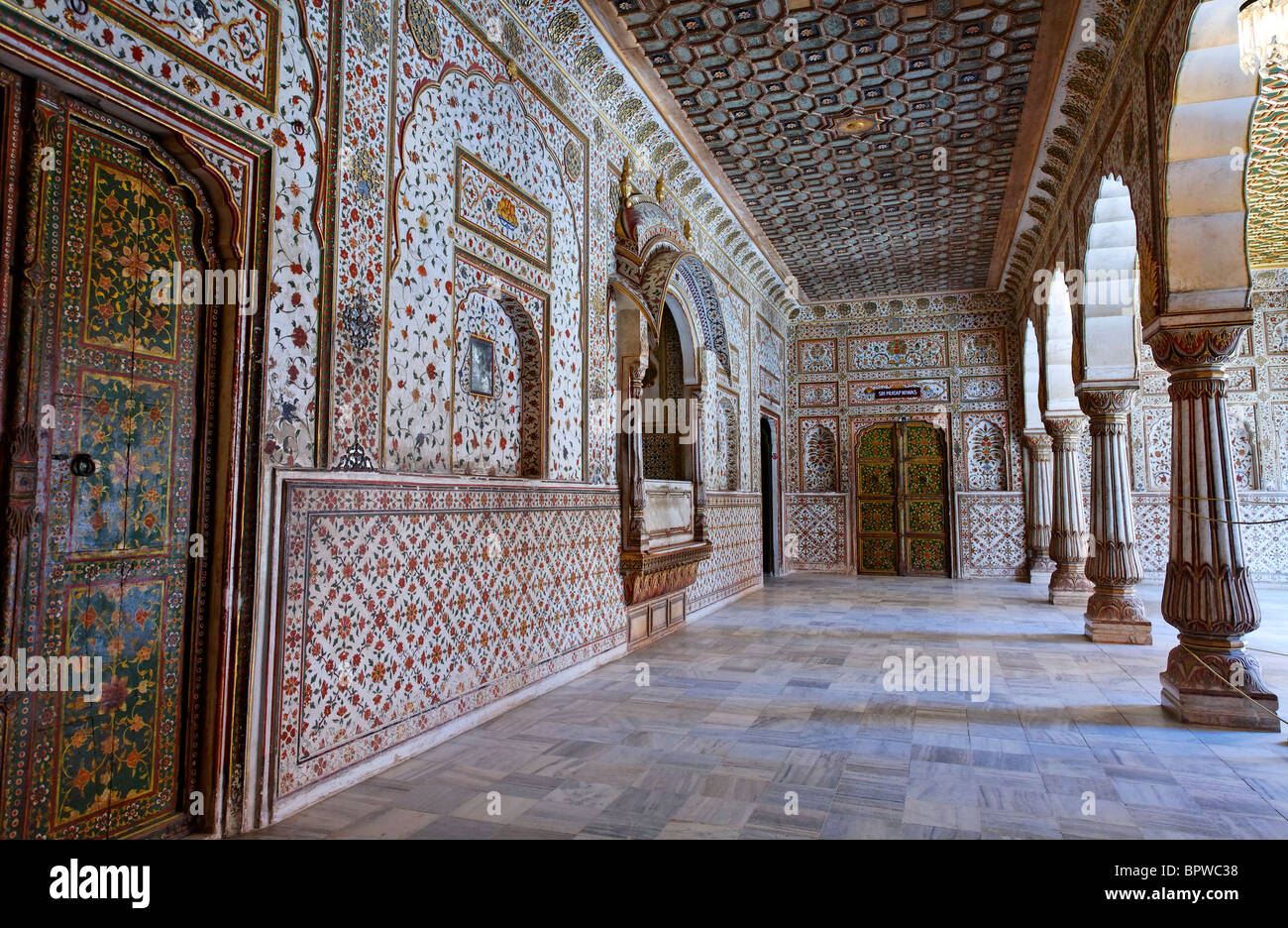 Interior of Junagarh Fort, Bikaner, Rajasthan, India Stock Photo