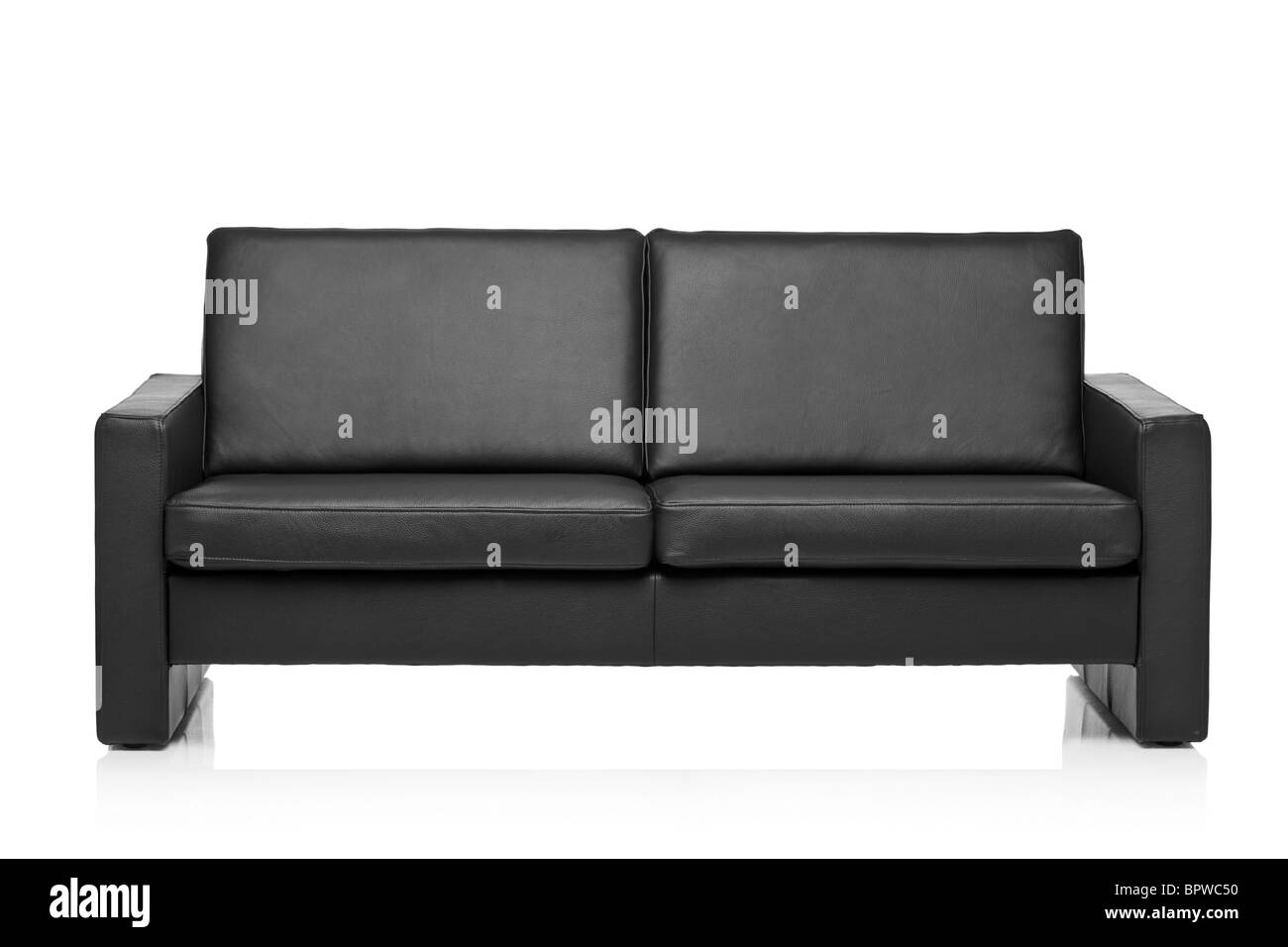 Image of a modern black leather sofa Stock Photo Alamy