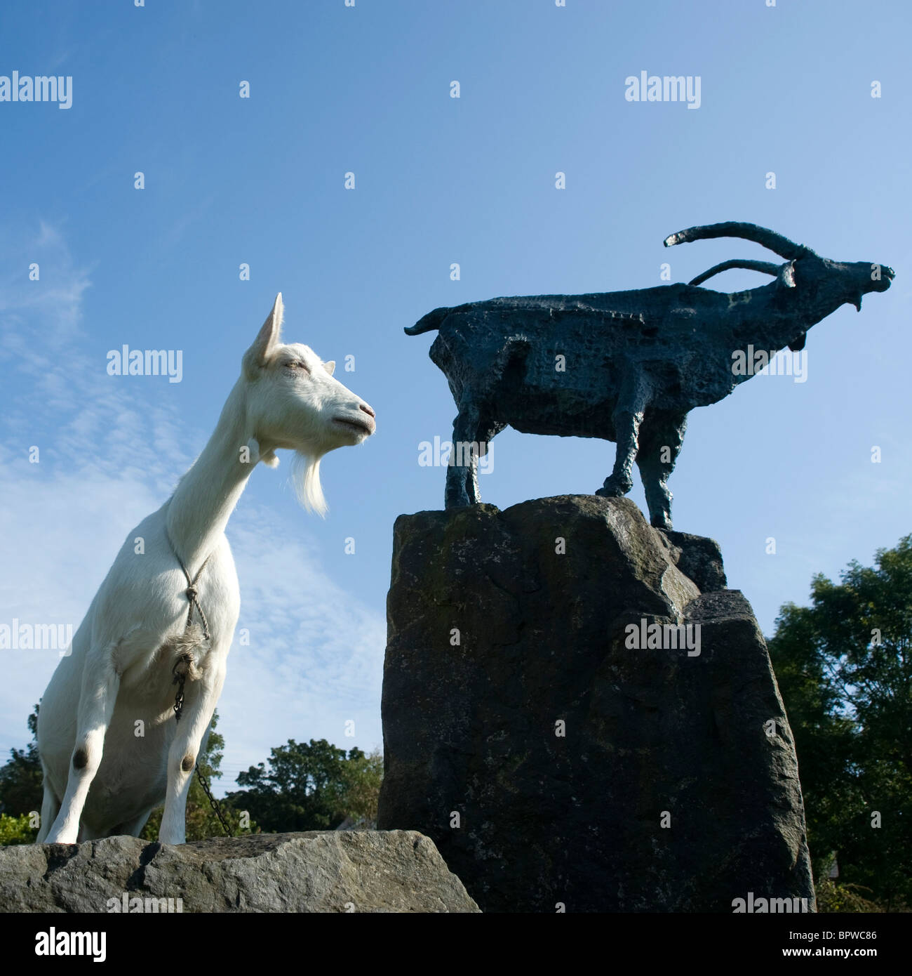 Sculpture by Deborah Brown at Cushendun, County Antrim. Stock Photo