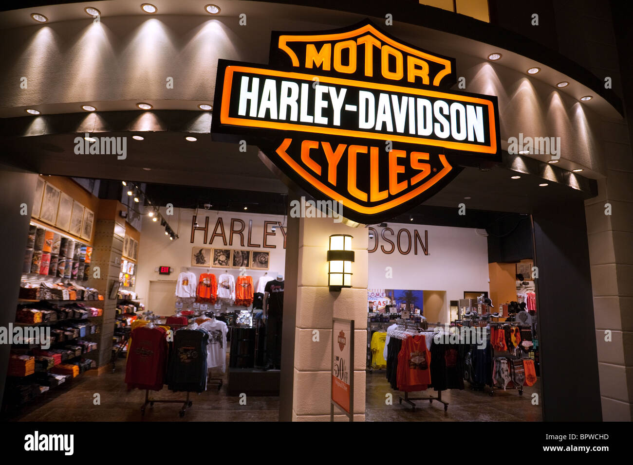 The Harley Davidson Clothes store in Las Vegas USA Stock Photo - Alamy