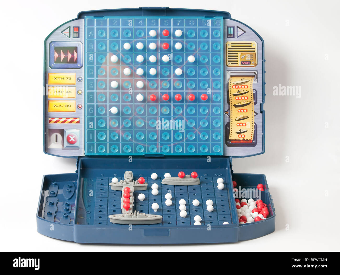 A board playing 'battleship' Stock Photo