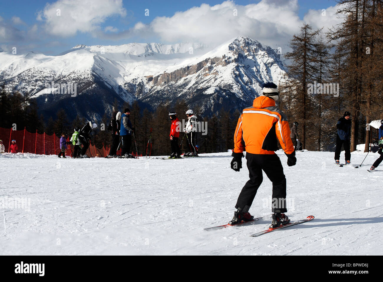 Winter sport. Skiing Sauze D'Oulx, Italy Stock Photo