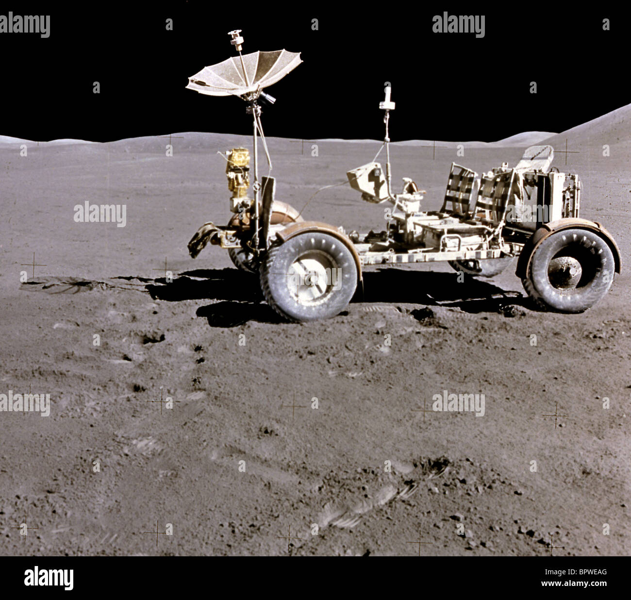 LUNAR ROVING VEHICLE ON MOON APOLLO 15 (1971) Stock Photo
