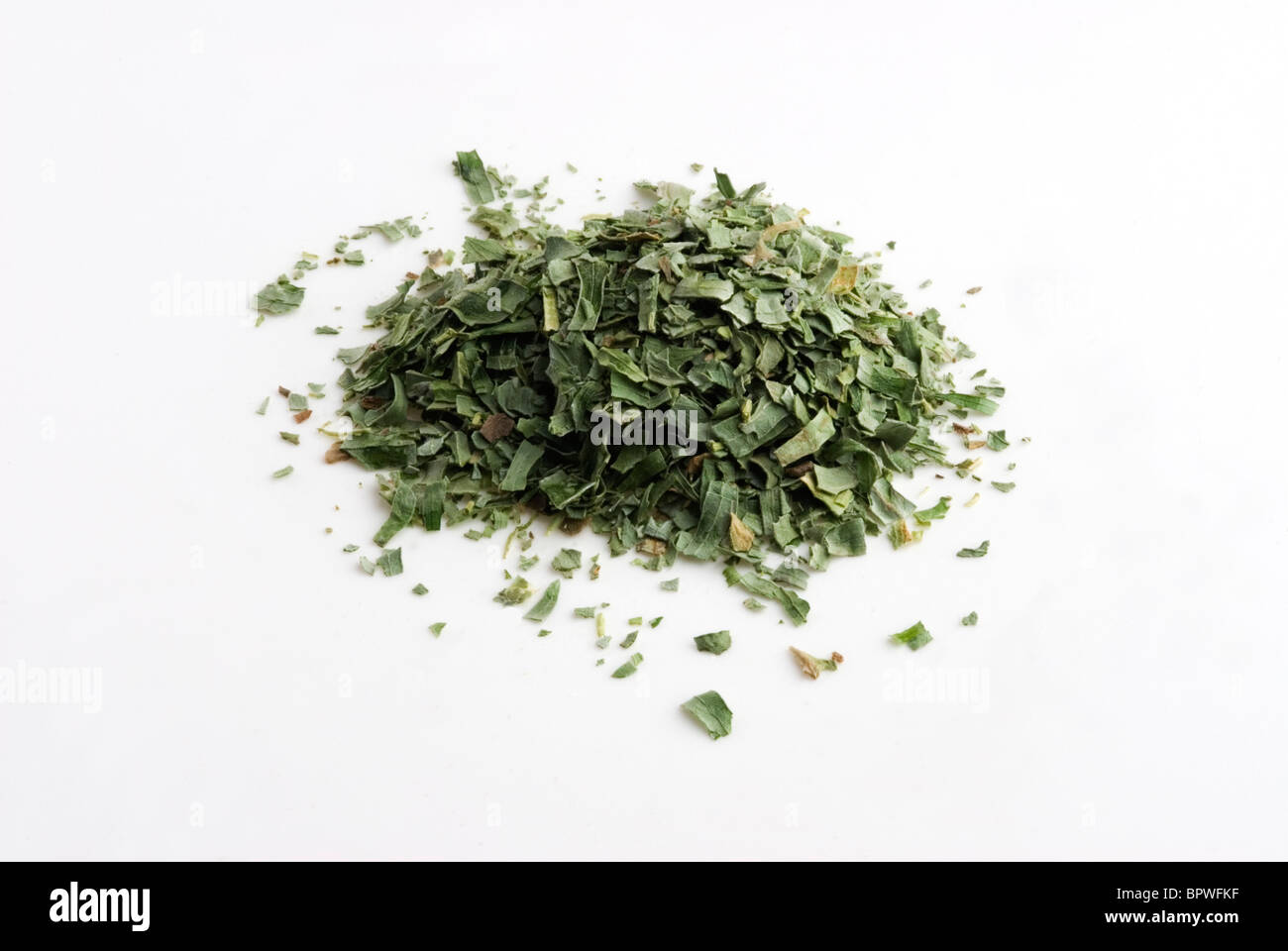 A pile of the herb Tarragon, on a white background. Stock Photo