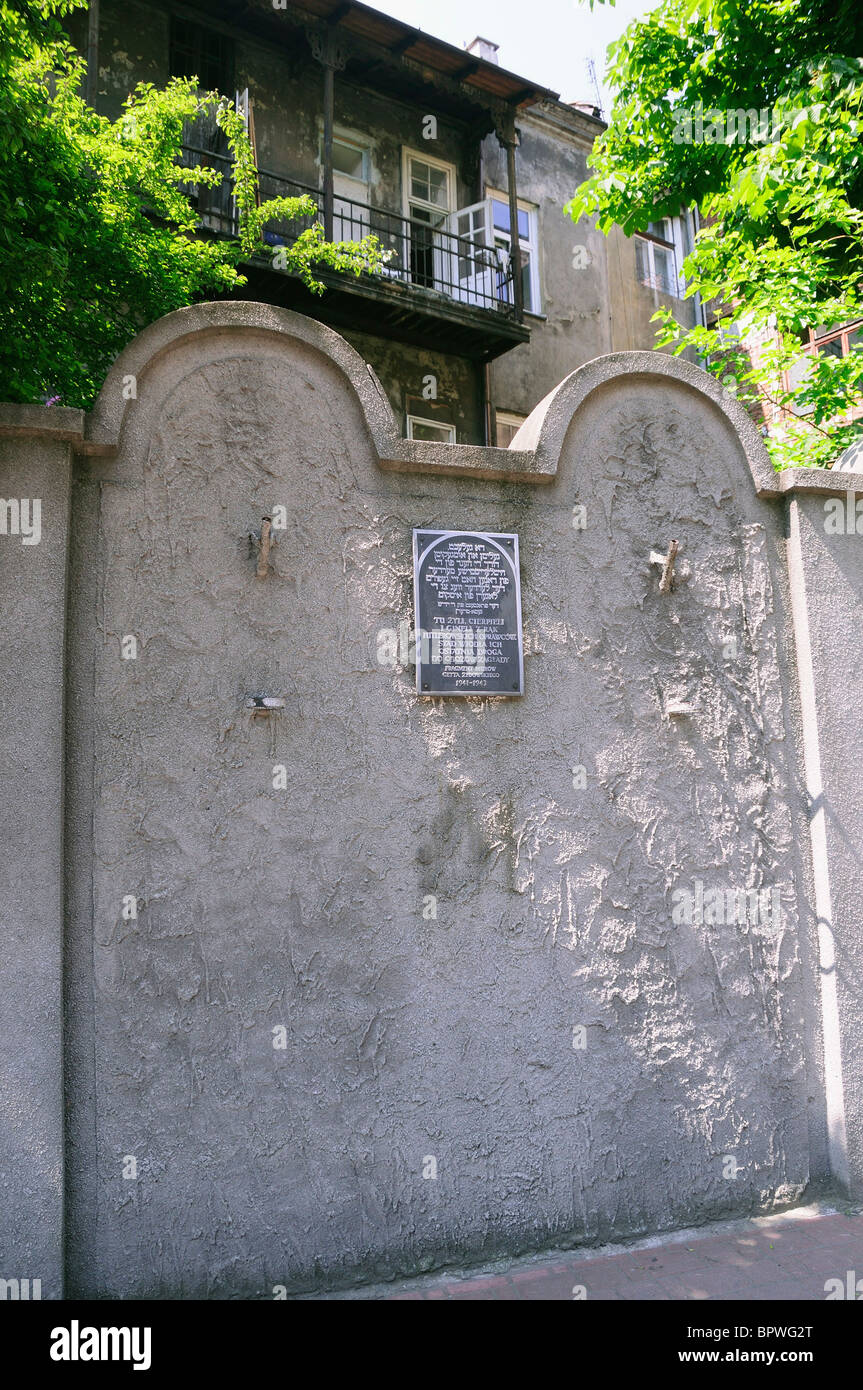 Original jewish Ghetto walls in Lwowska St in the Podgorze area of Krakow Stock Photo