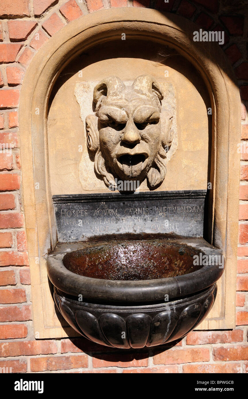 Water fountain at Collegium Maius, Grand College, the oldest college of the Polish university Stock Photo