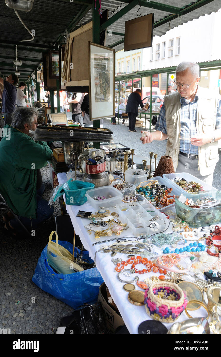 Antiques market stall in Plac Nowy in the Kazimierz area of Krakow