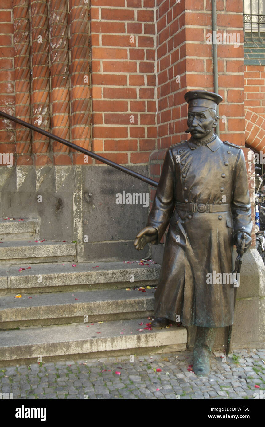 Kopenick Rathaus - Statue representing Wilhelm Voigt Stock Photo