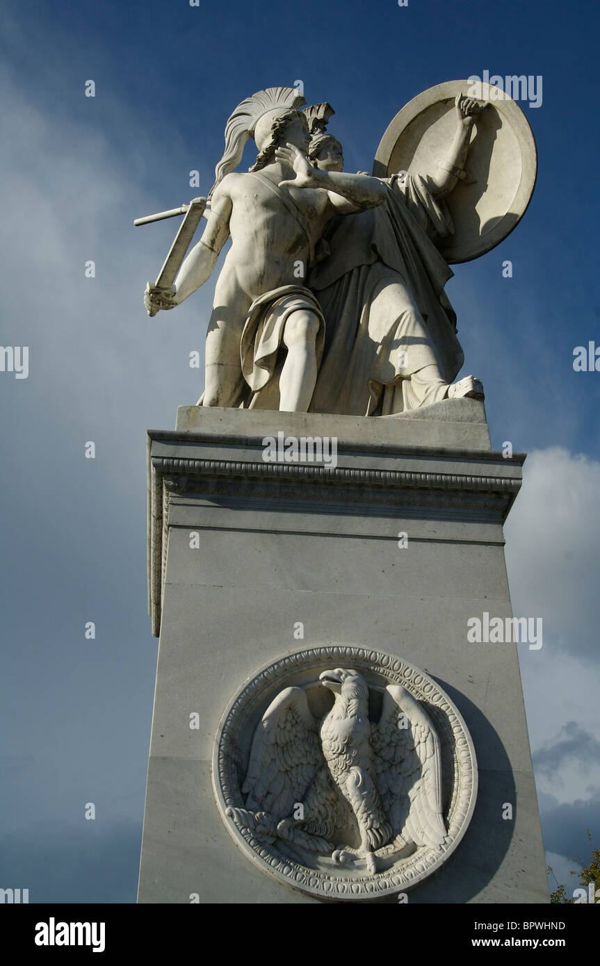 Detail of - Attacking the enemy with Pallas at his side - Gustav Blaser 1854 - statue on Schlossbrucke Stock Photo