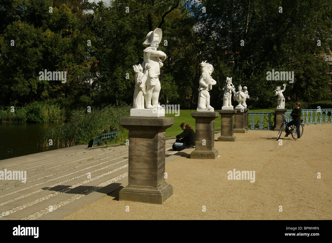 Schloss Charlottenburg Statues In The Park Gardens The Stock Photo