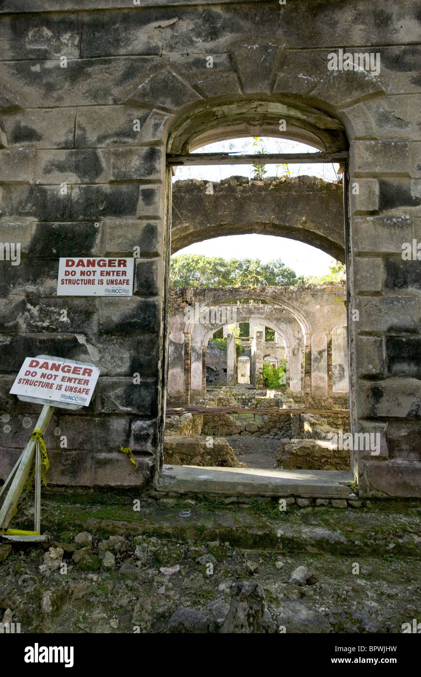 Ruins of Farley Hill Mansion in Farley Hill National Park in the Parish