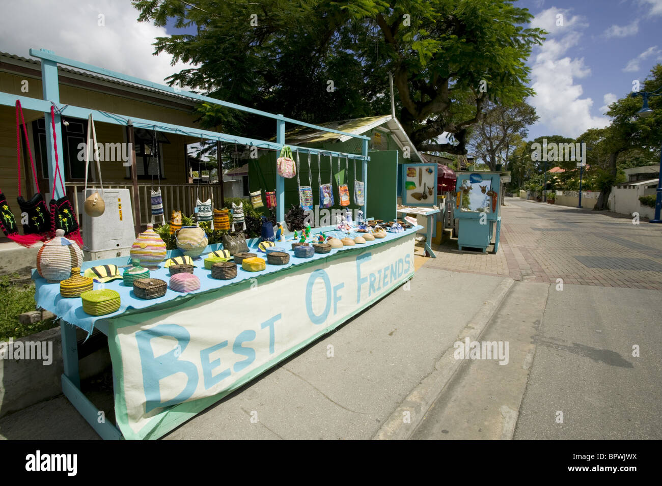 Souvenirs for sale in the colourful Chattel House Village at St