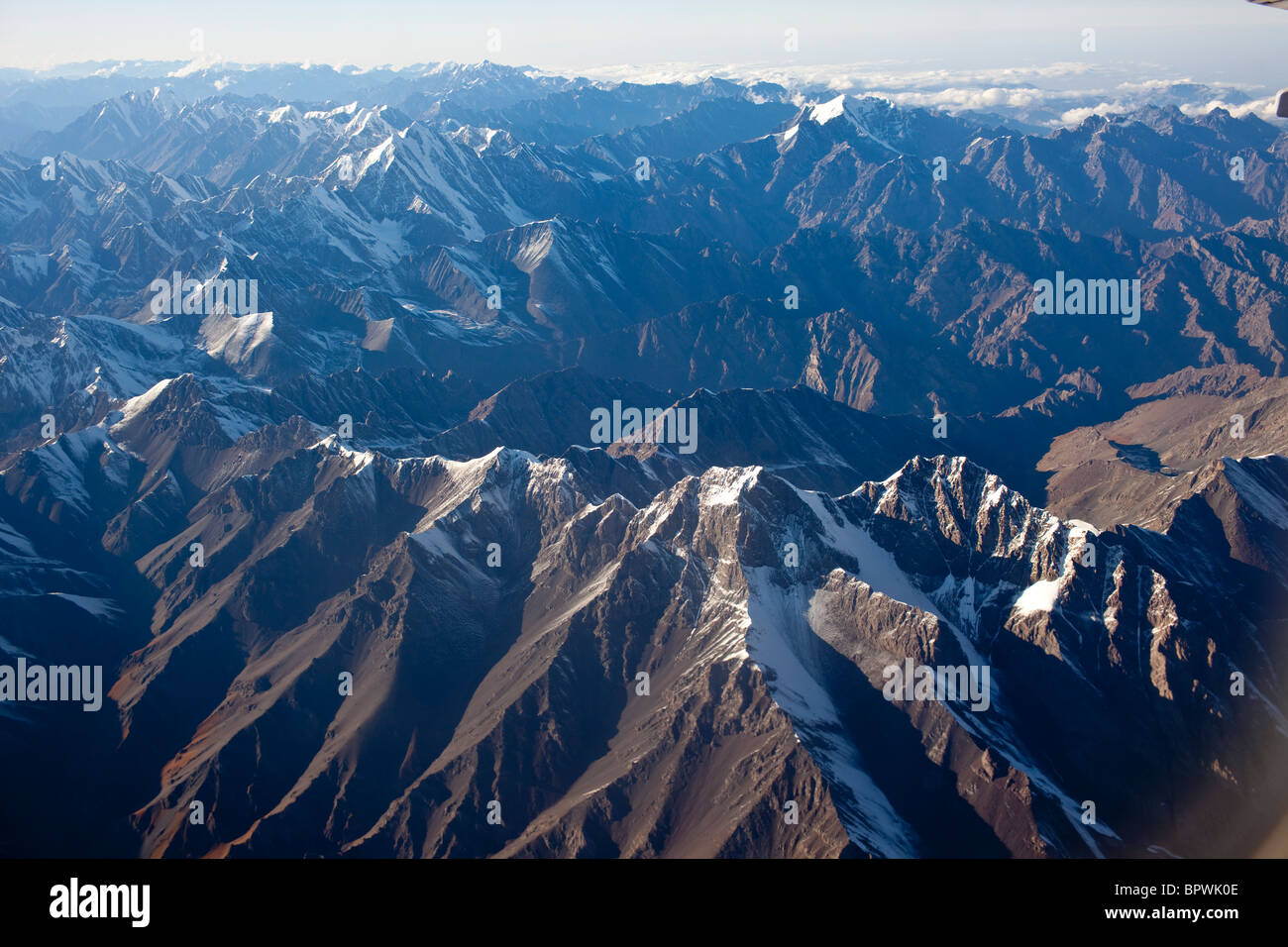 Aerial views of mountains south of Urumqi, Xinjiang, China. Stock Photo