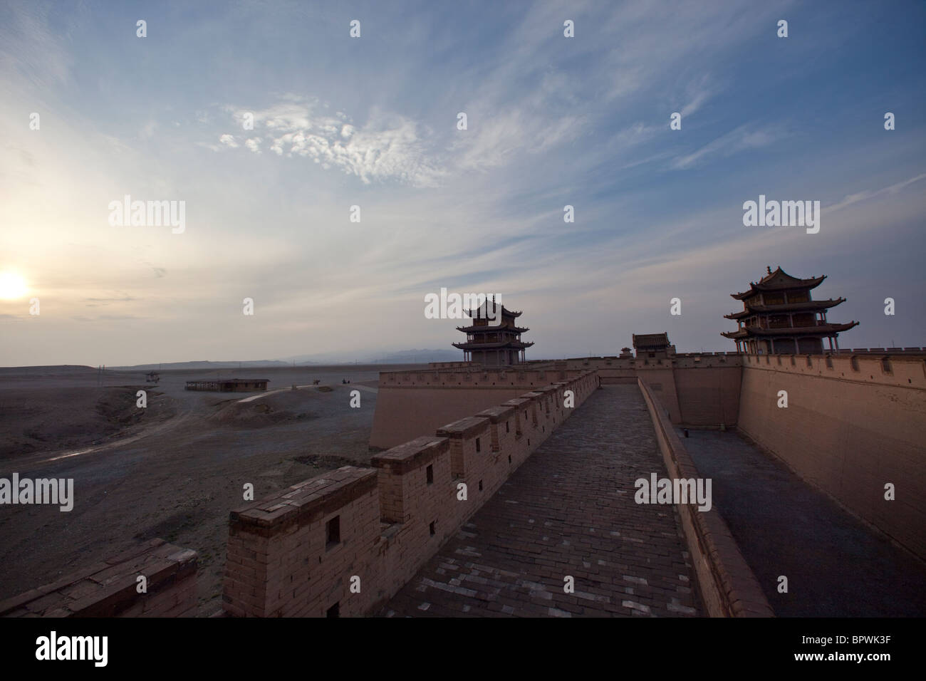 Fortress at Jiayuguan Pass, Gansu, China. Stock Photo