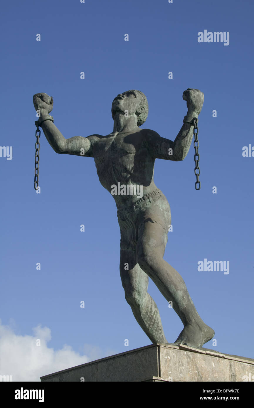 Freed Slave statue Emancipation Statue is the work of Barbados' best known sculptor Karl