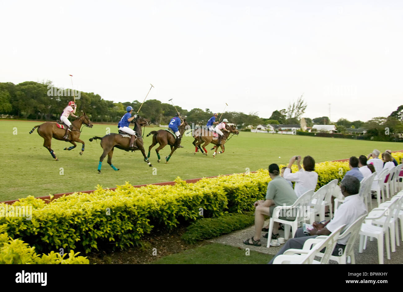 People watching a Polo match at Barbados Polo Club in Barbados in the