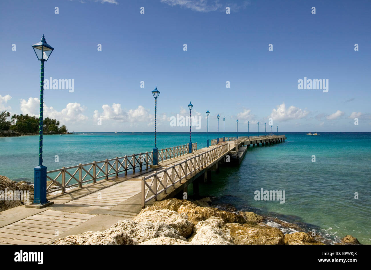 New pier or jetty at Speightstown in Barbados in the Caribbean Islands Stock Photo Alamy