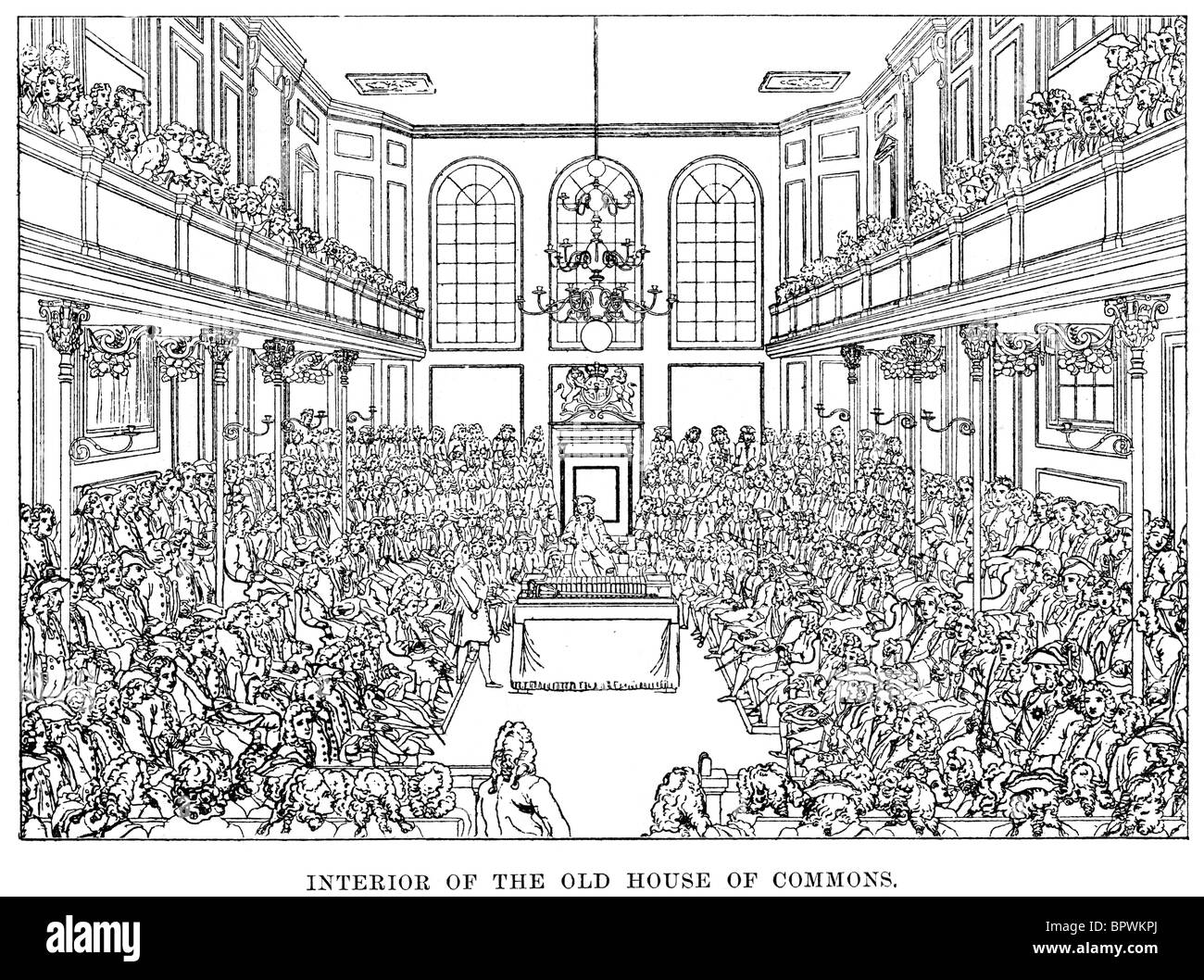 The inside of the House of Commons in the late 18th century Stock Photo