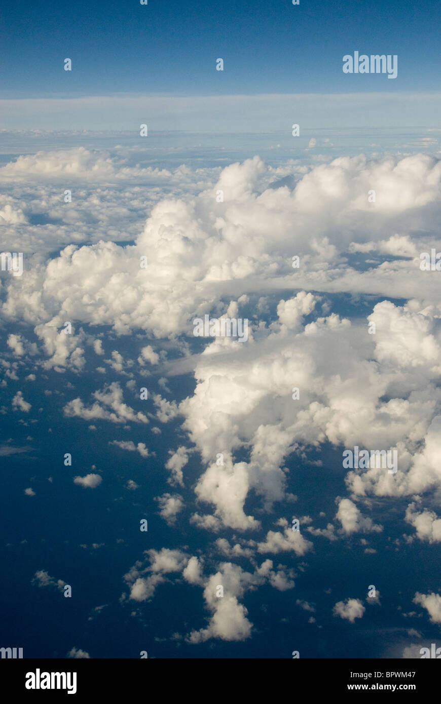 Aerial view of clouds over Tasman Sea, between New Zealand and Australia Stock Photo