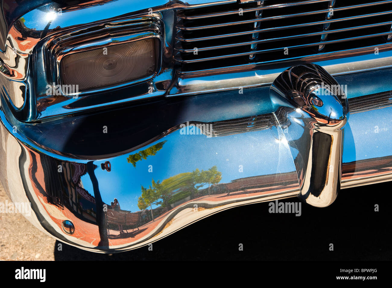 Chevy chrome bumper Stock Photo
