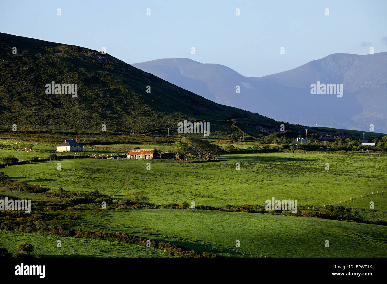 Cottage Farmland Landscape near Dingle, County Kerry Ireland Stock Photo