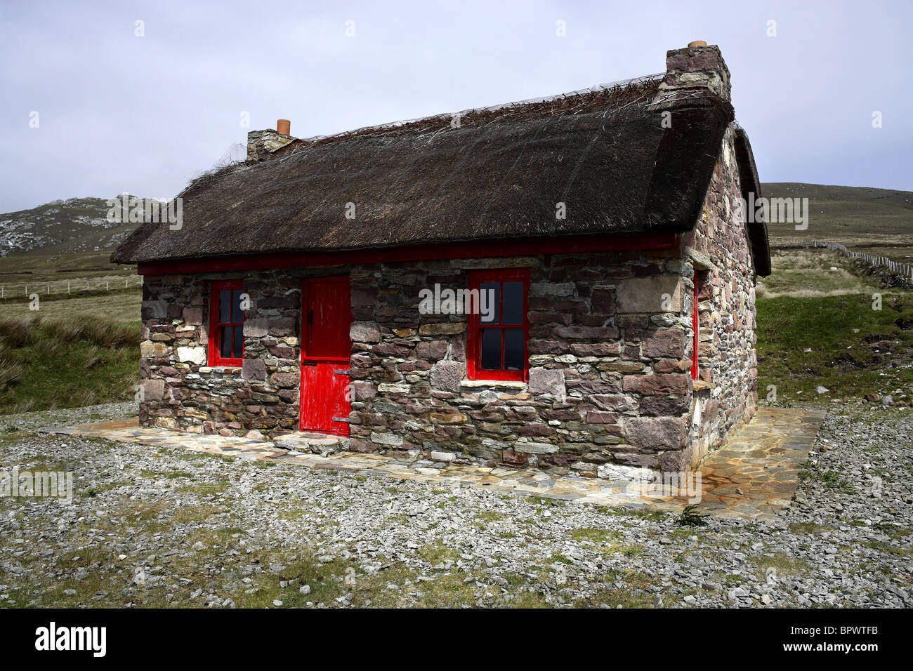 Stone Cottage Knockmore Achill, County Mayo Ireland Stock Photo Alamy