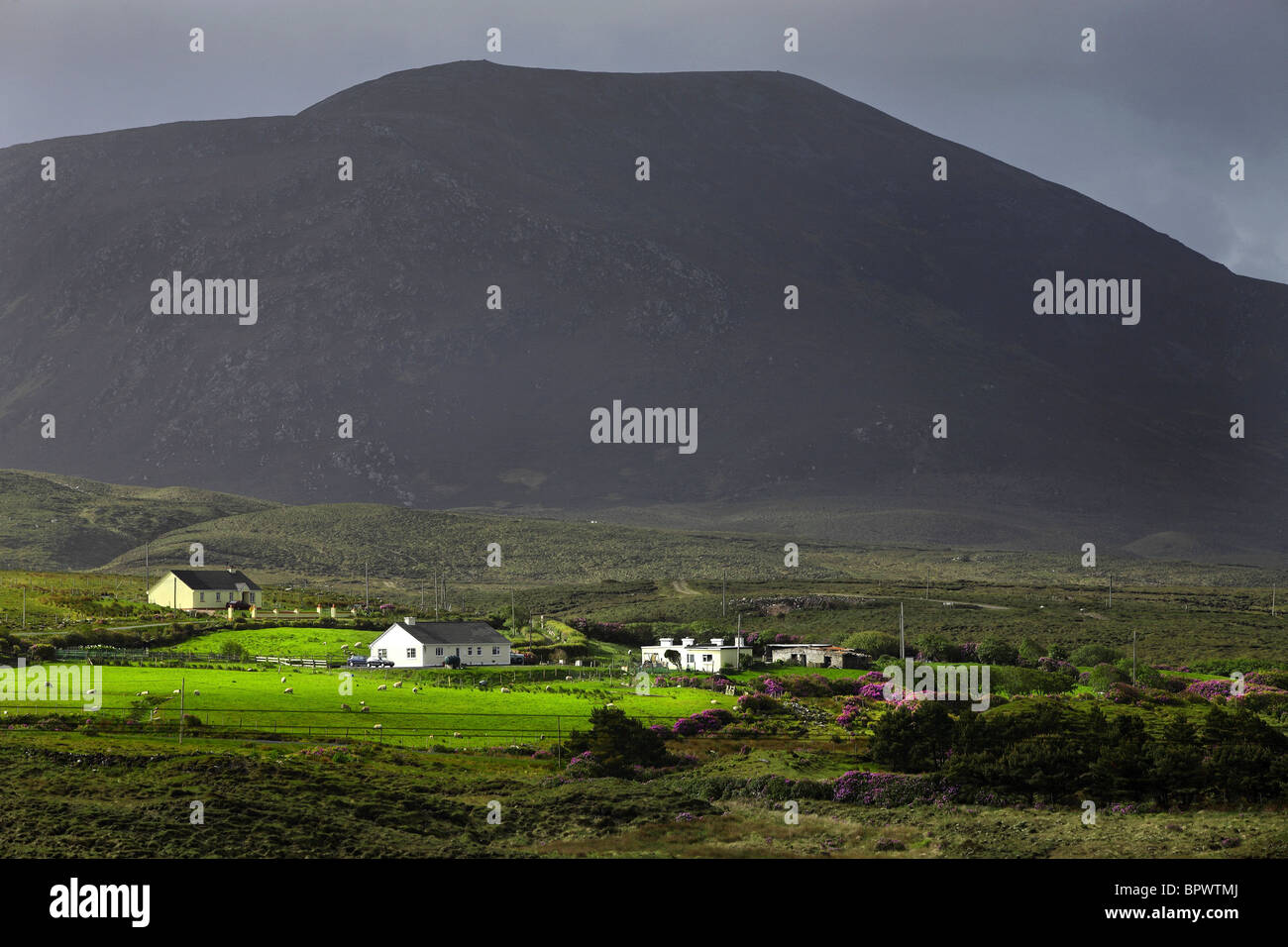 Community and Farmland Corraun Hill Achill, County Mayo Ireland Stock ...