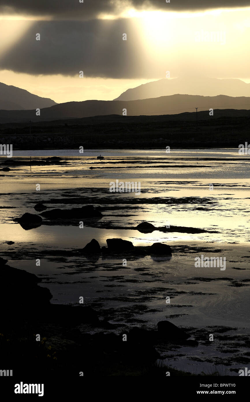 Connemara Landscape at Sunrise Roundstone, County Galway Ireland Stock Photo