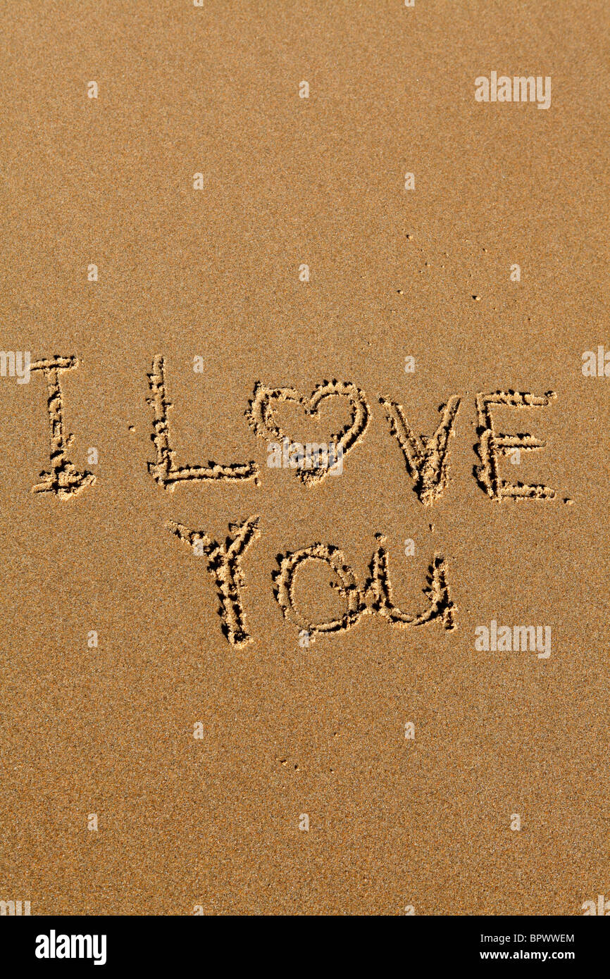 The Words I Love You Are Written On The Golden Sands Of A Beach The Words I Love You Are Written On The Golden Sands Of A Beach