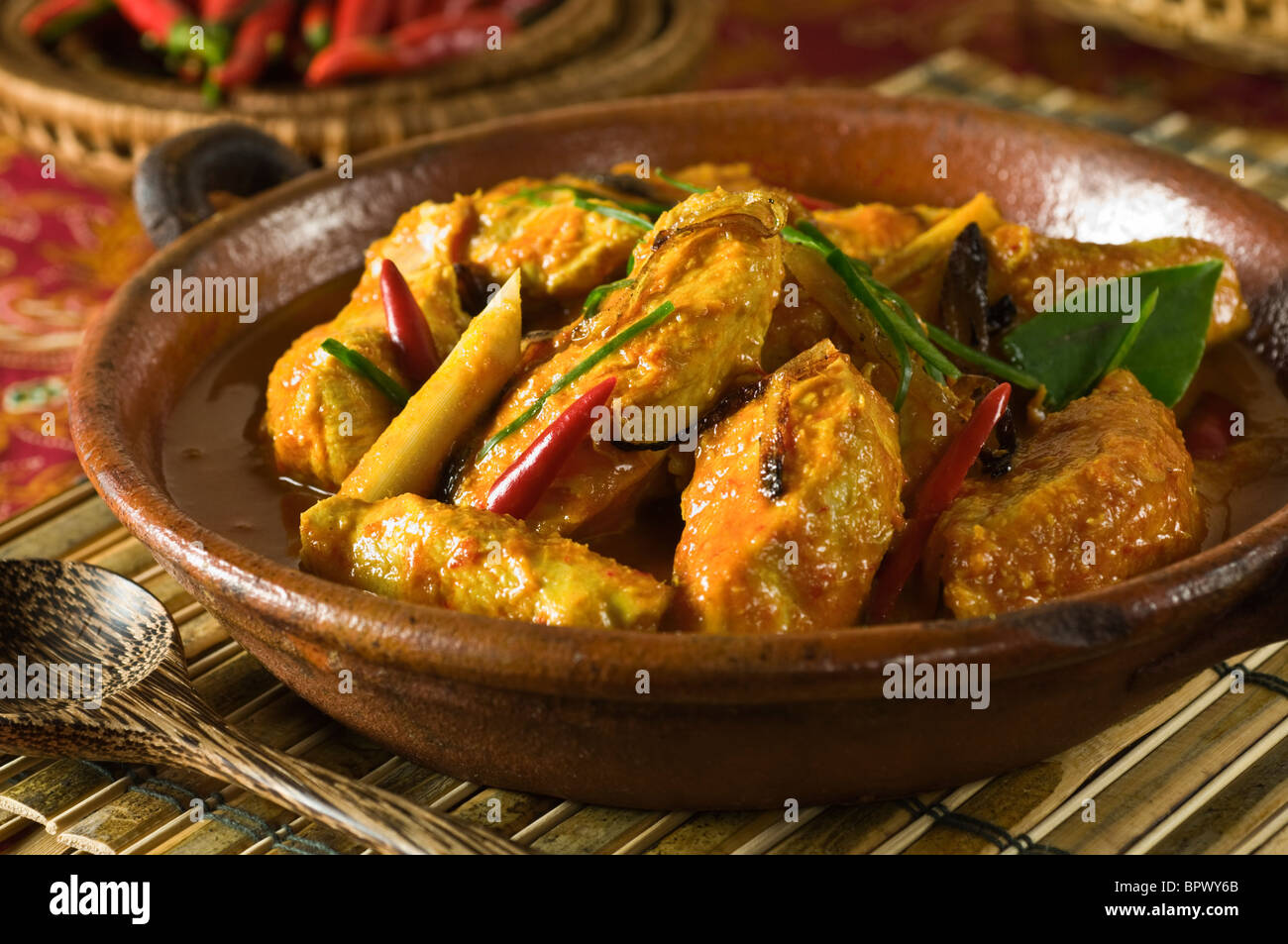 Chicken curry kapitan Malaysia Singapore food Stock Photo