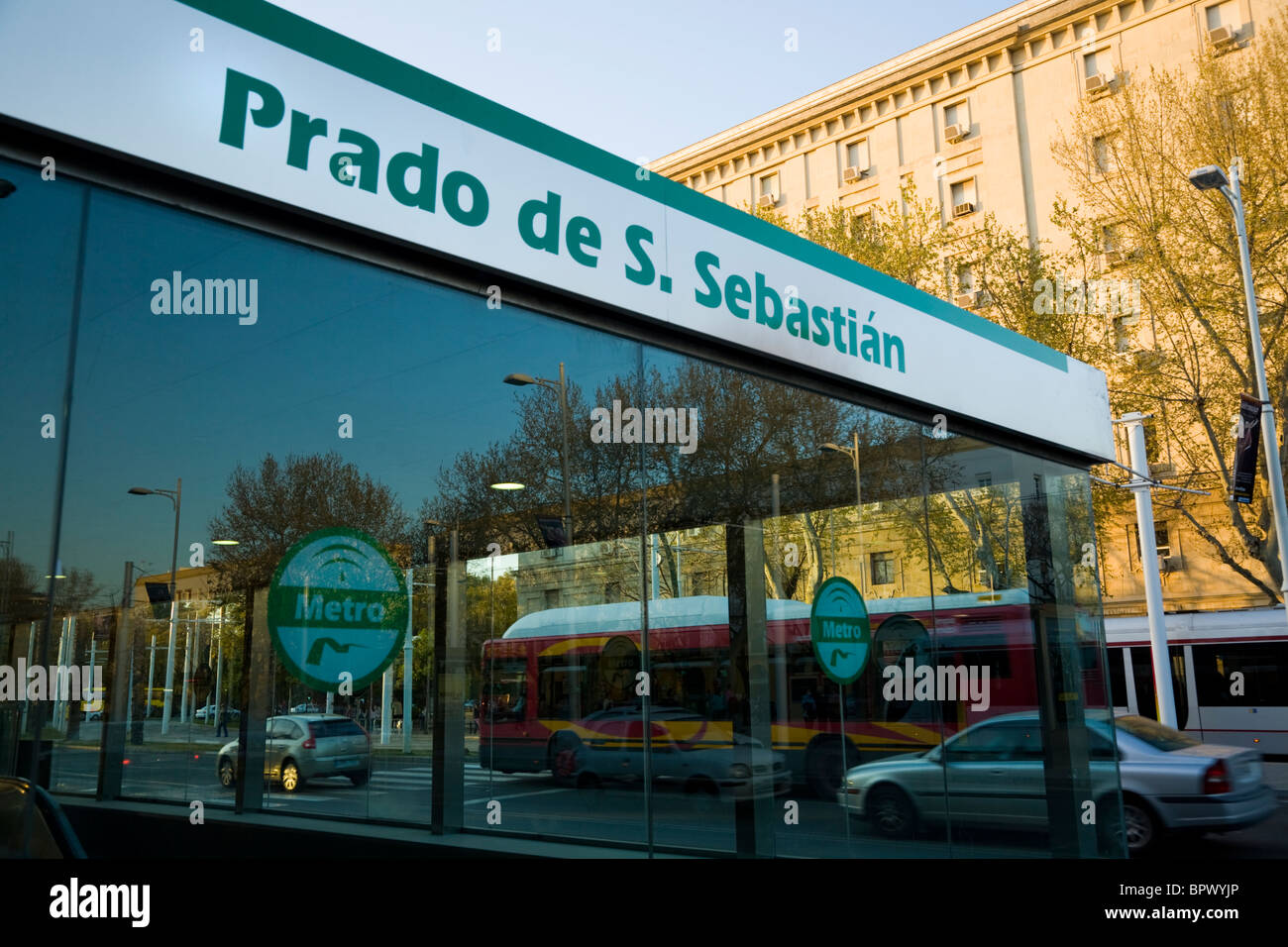Exterior of Prado de San Sebastian station on the Seville metro underground  system. Sevilla. Spain Stock Photo - Alamy