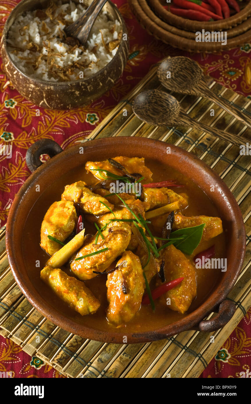 Chicken curry kapitan Malaysia Singapore food Stock Photo