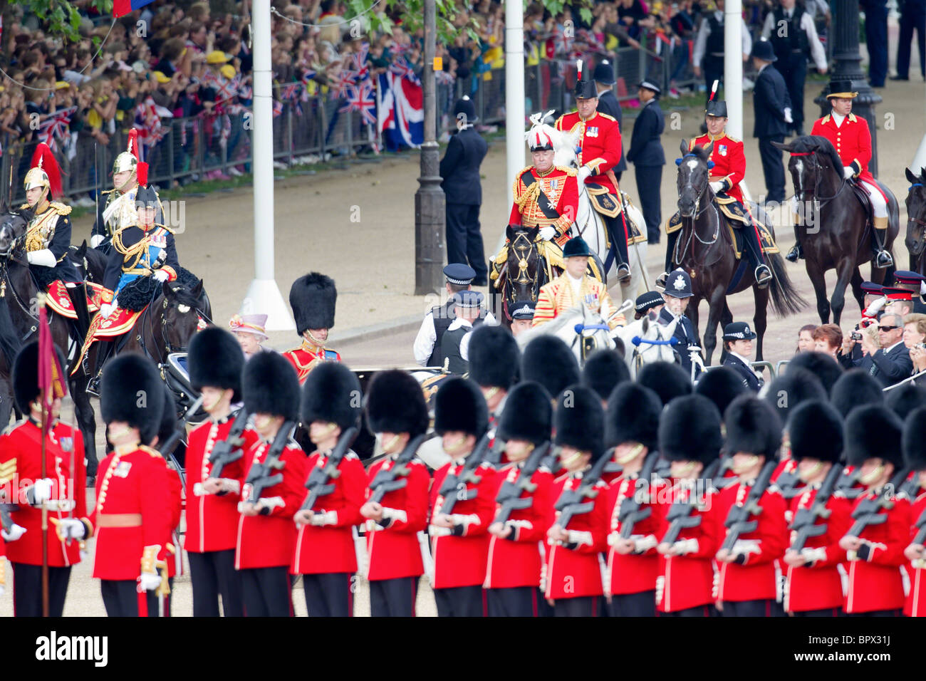 Royal Procession - Master of the Horse and Crown Equerries. "Trooping the Colour" 2010 Stock Photo