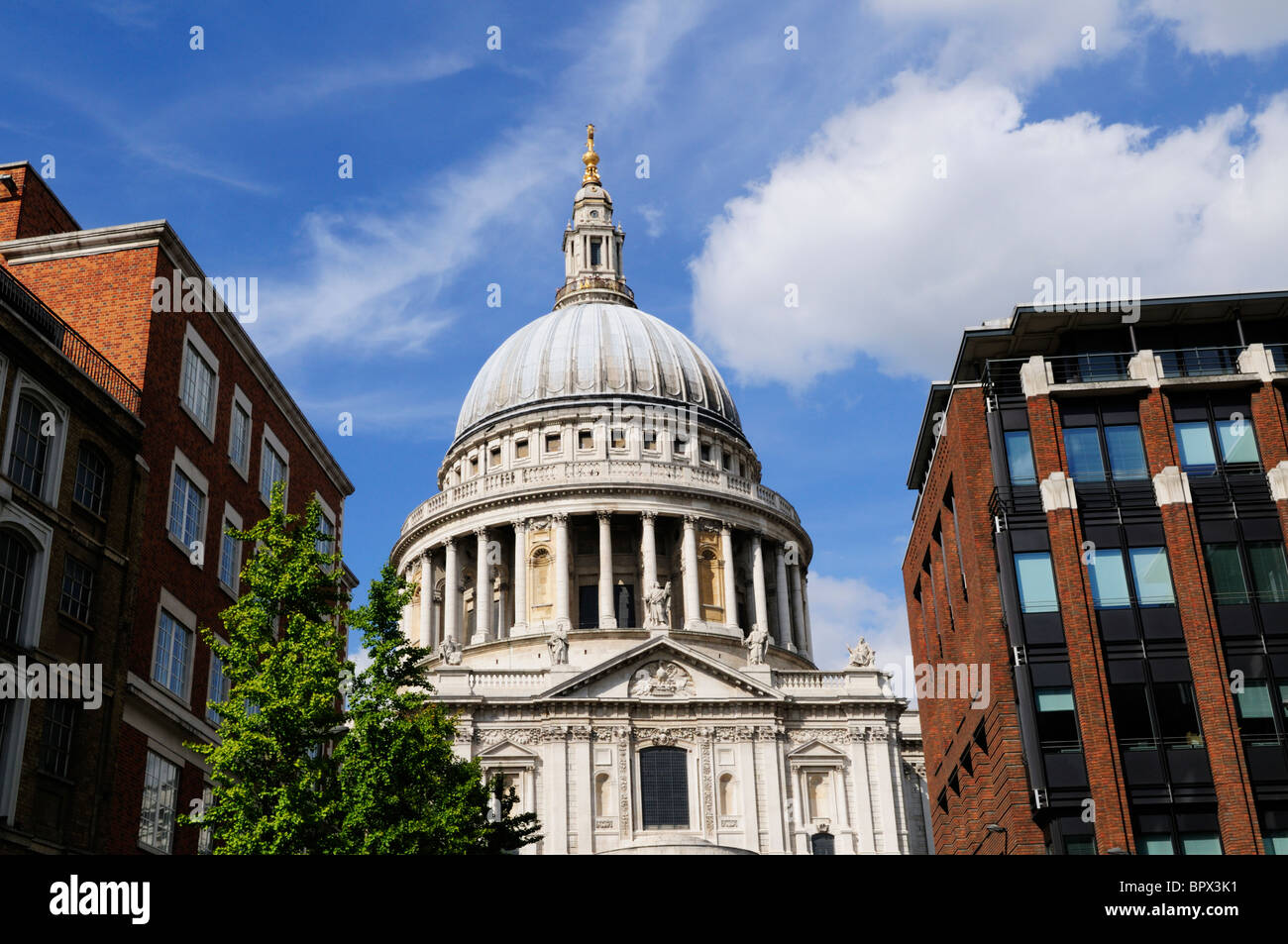 St Paul's Cathedral from Peter's Hill. London, England, UK Stock Photo