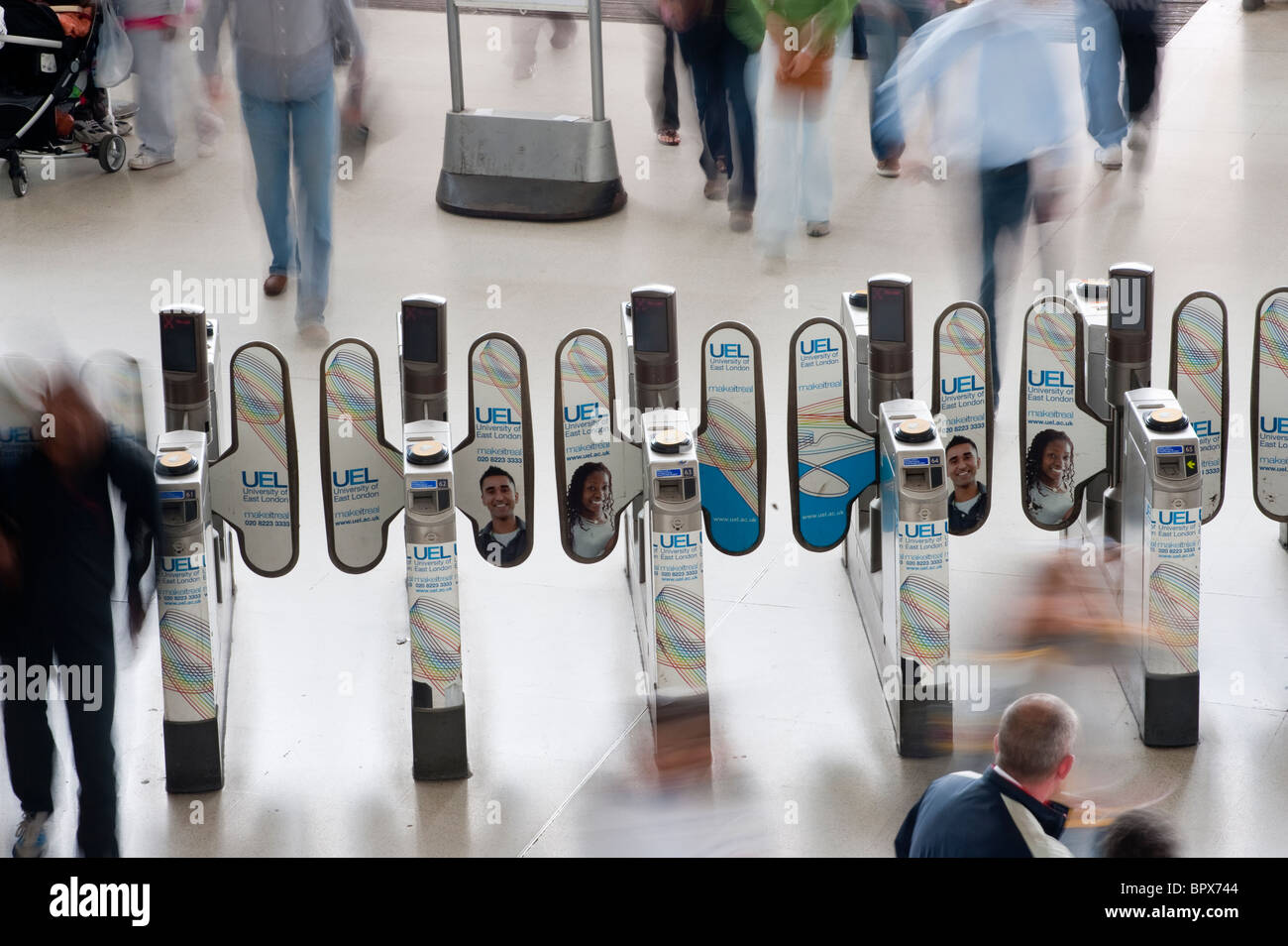 Ticket barriers in a station on the London underground network, England