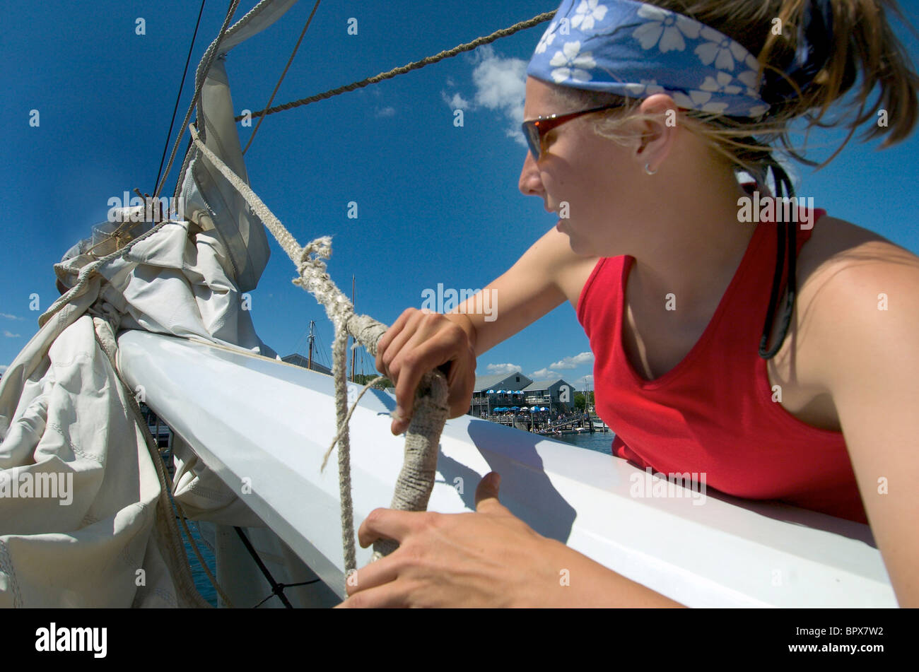 Camden, Maine. Schooner Lewis French sailing vacation Stock Photo Alamy