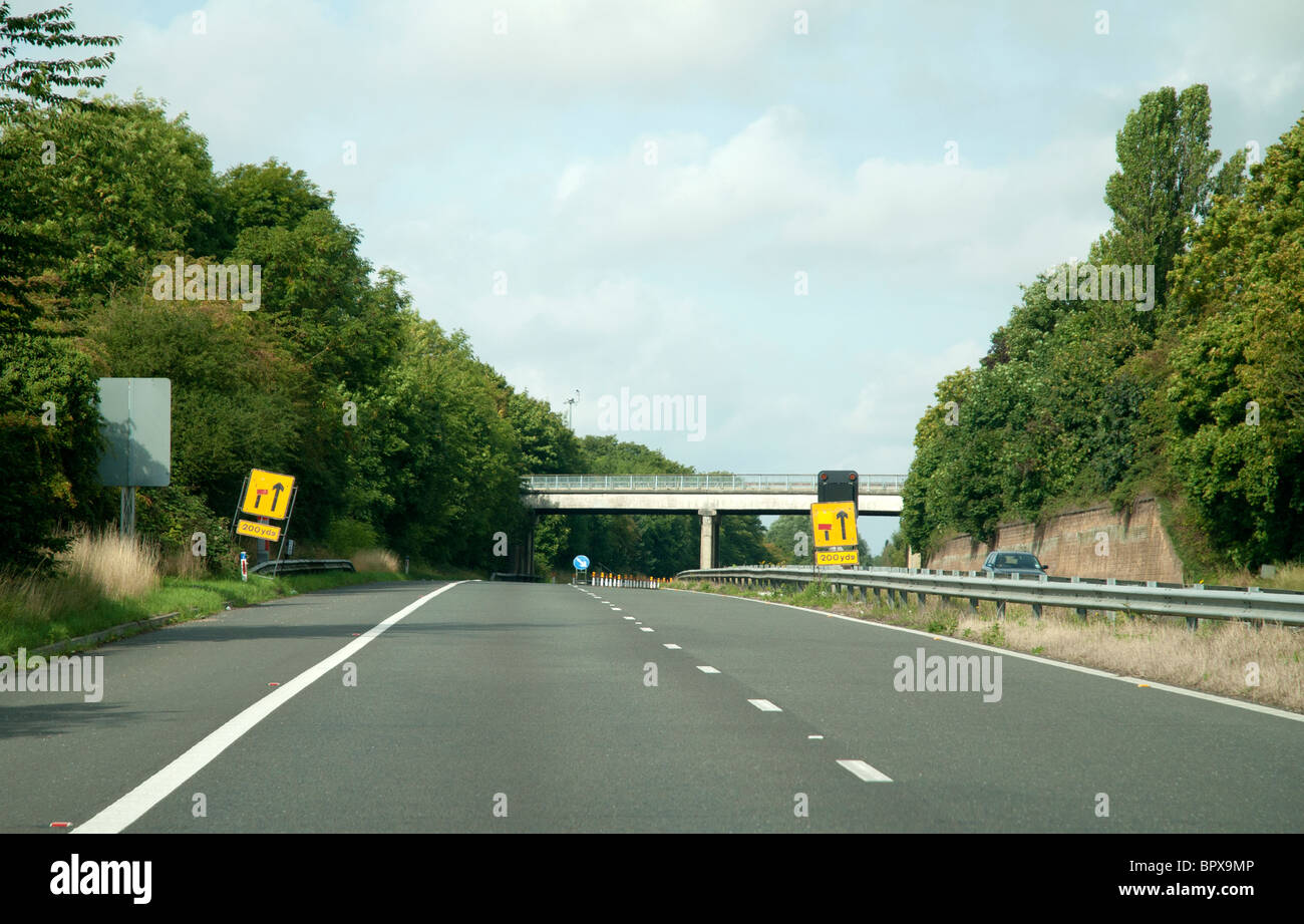Lane Closed Sign Stock Photo - Alamy