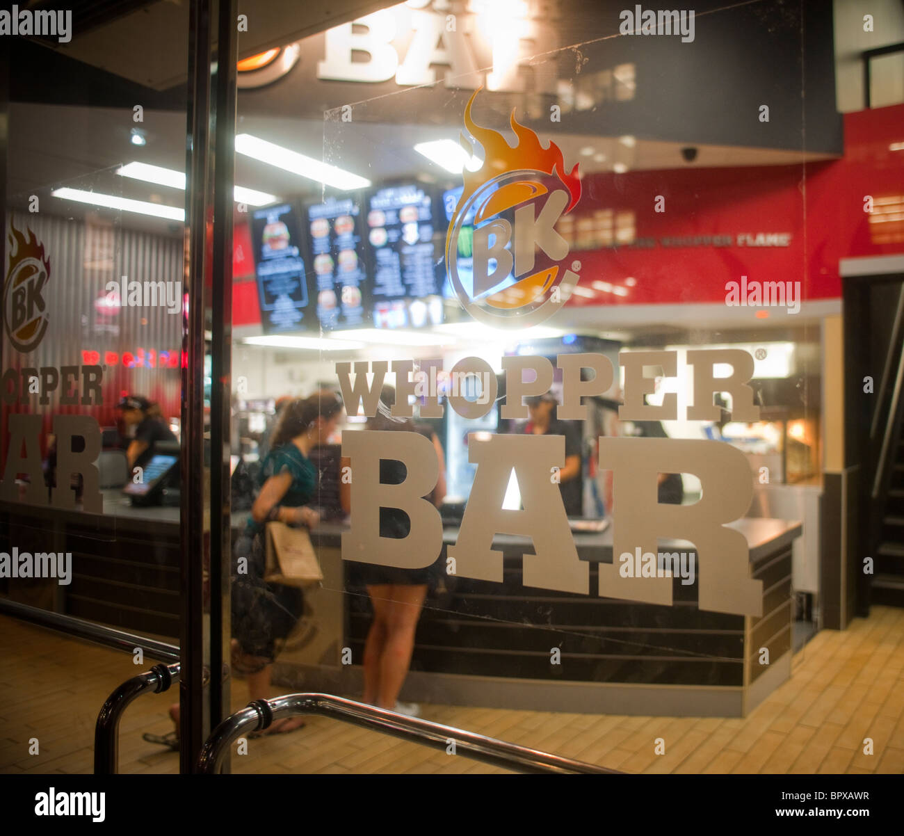 A Burger King Whopper Bar fast food restaurant in Midtown Manhattan in