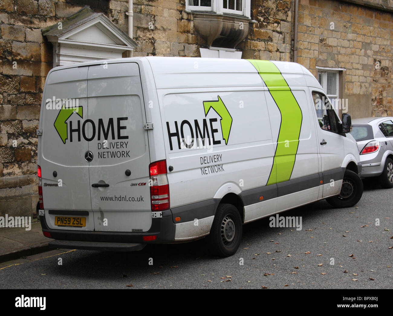 A Home Delivery Network van in a U.K. city. Stock Photo