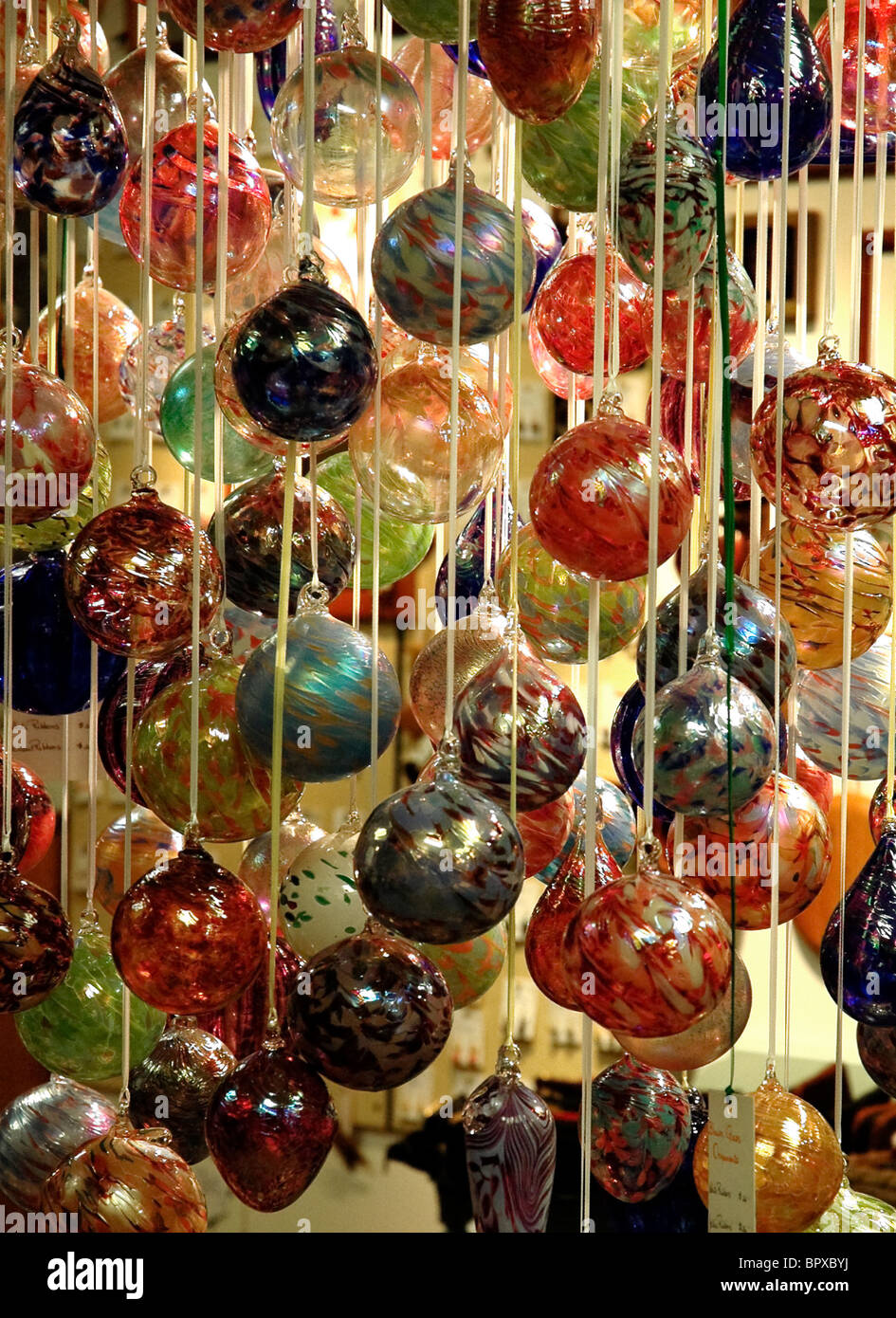 Christmas decorations for sale along the Great Smoky Arts & Crafts