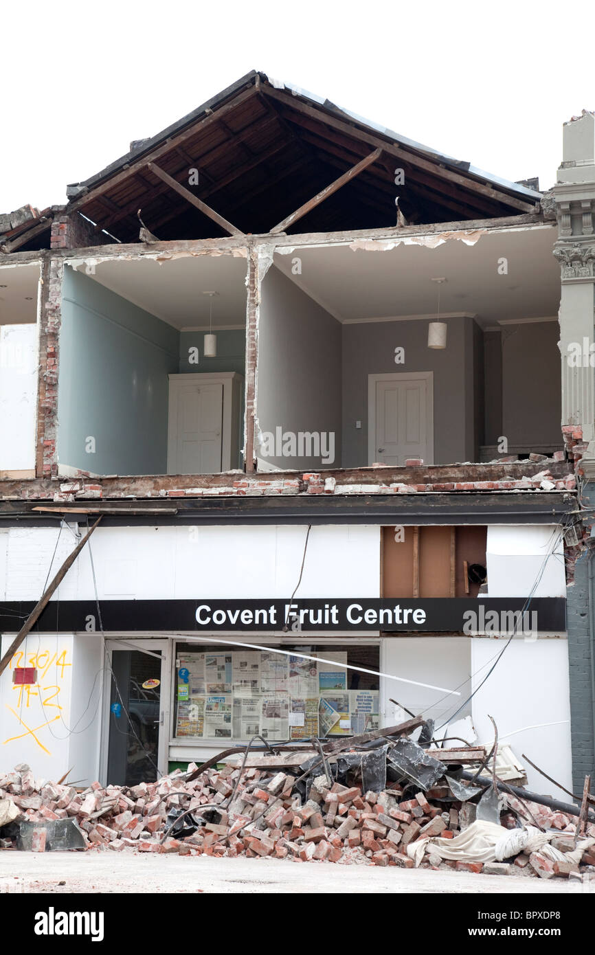 Earthquake Damage Christchurch New Zealand. A Powerful Earthquake struck Christchurch on Friday 03. 09. 10 Stock Photo